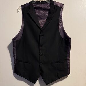 jf j.ferrar Black Vest with Purple Accents
